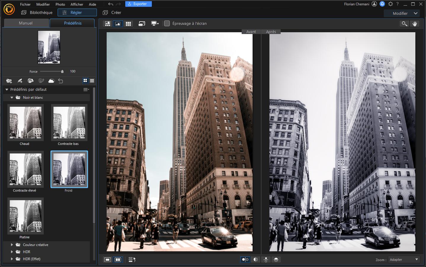 PhotoDirector PC - Choix Numéro 1 pour mettre une photo en noir et blanc