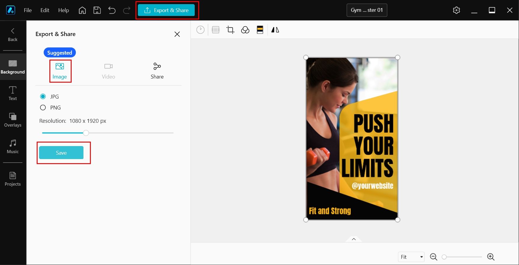 Produce and save your gym poster