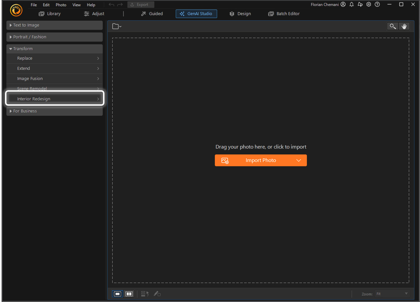 Step 2 - How to use AI for Interior Design on PC