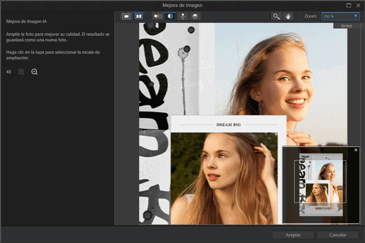 PhotoDirector - El mejor programa para aumentar resolución