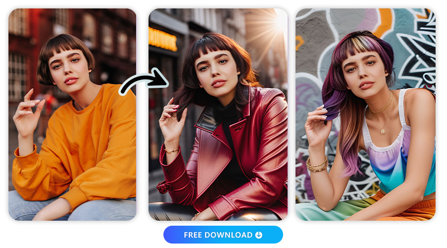 the female example of AI Outfit feature from MyEdit