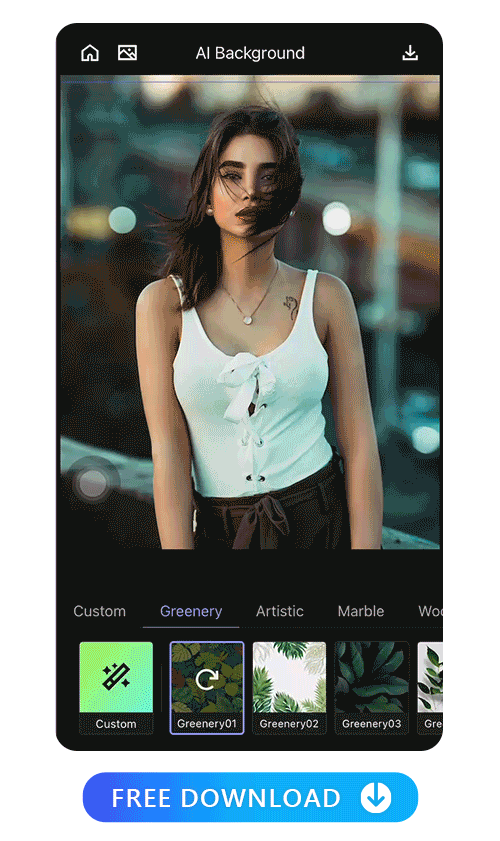 the AI Background feature from MyEdit