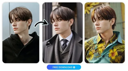 the male example of AI Outfit feature from MyEdit