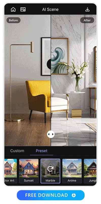 the AI Scene feature from MyEdit