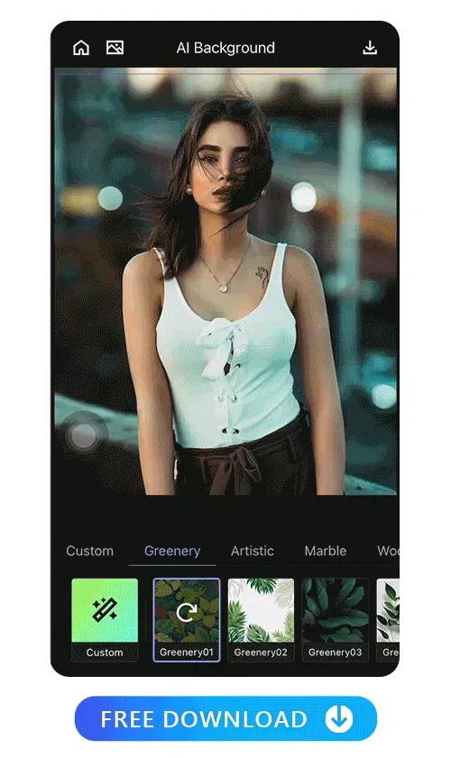 the AI Background feature from MyEdit