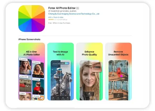 the App Store listing of Fotor