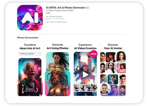 the App Store listing of AI ARTA