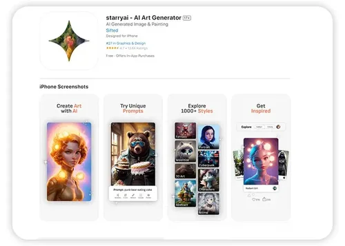 the App Store listing of Starrai
