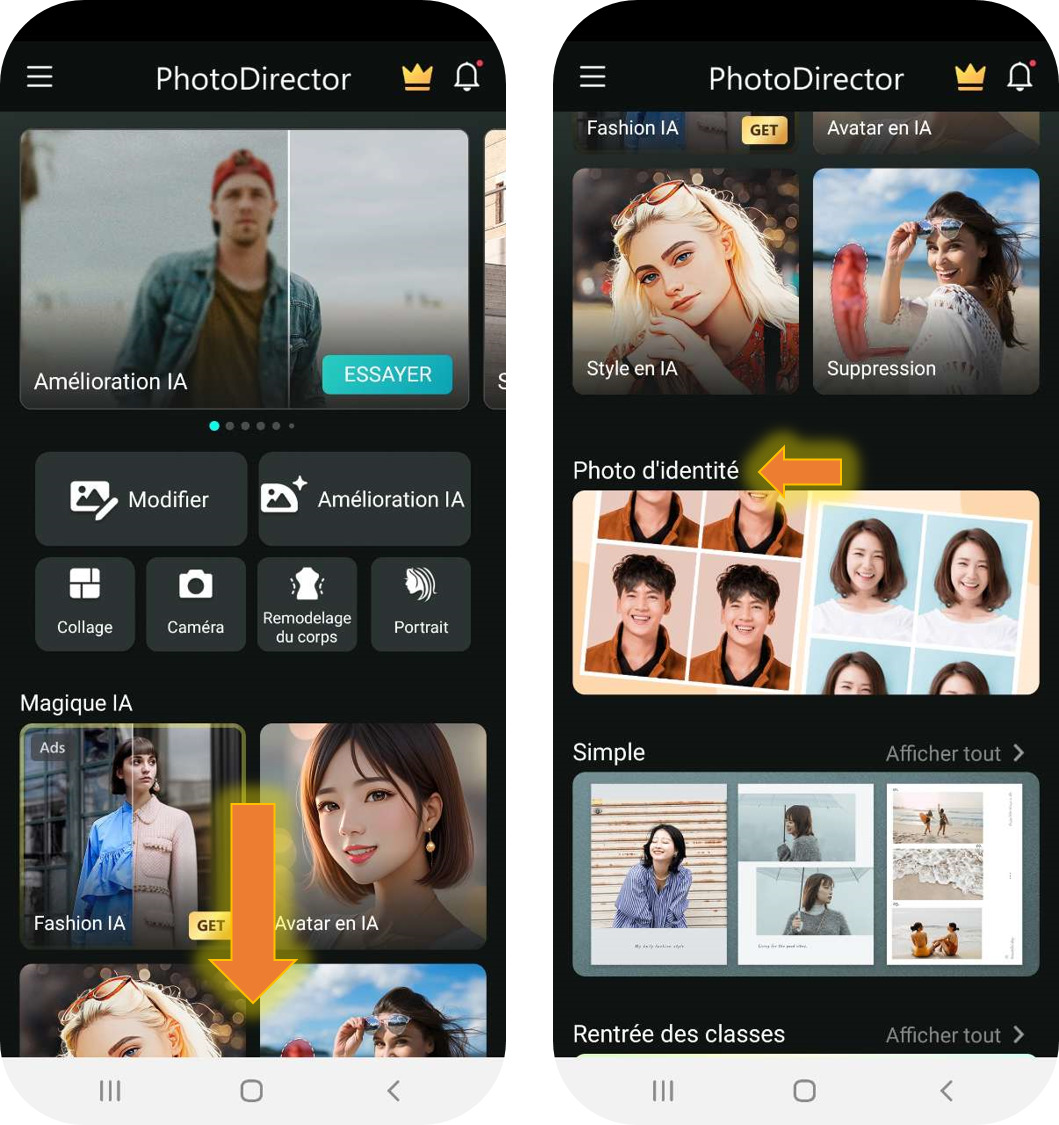 PhotoDirector - Appli photo d'identité - Etape 2