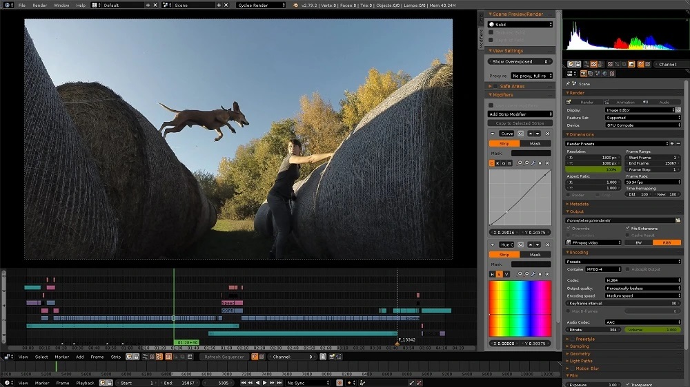 interface Blender - Logiciel de montage vidéo pour faire des animations