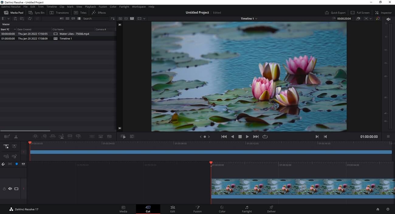 DaVinci Resolve Interface interface - Logiciel de montage vidéo et étalonnage couleur gratuit pour professionnels