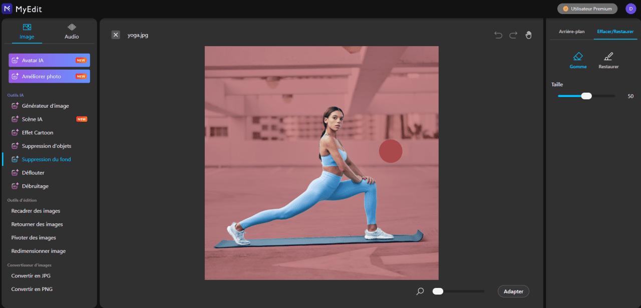 Détourer image en ligne avec MyEdit