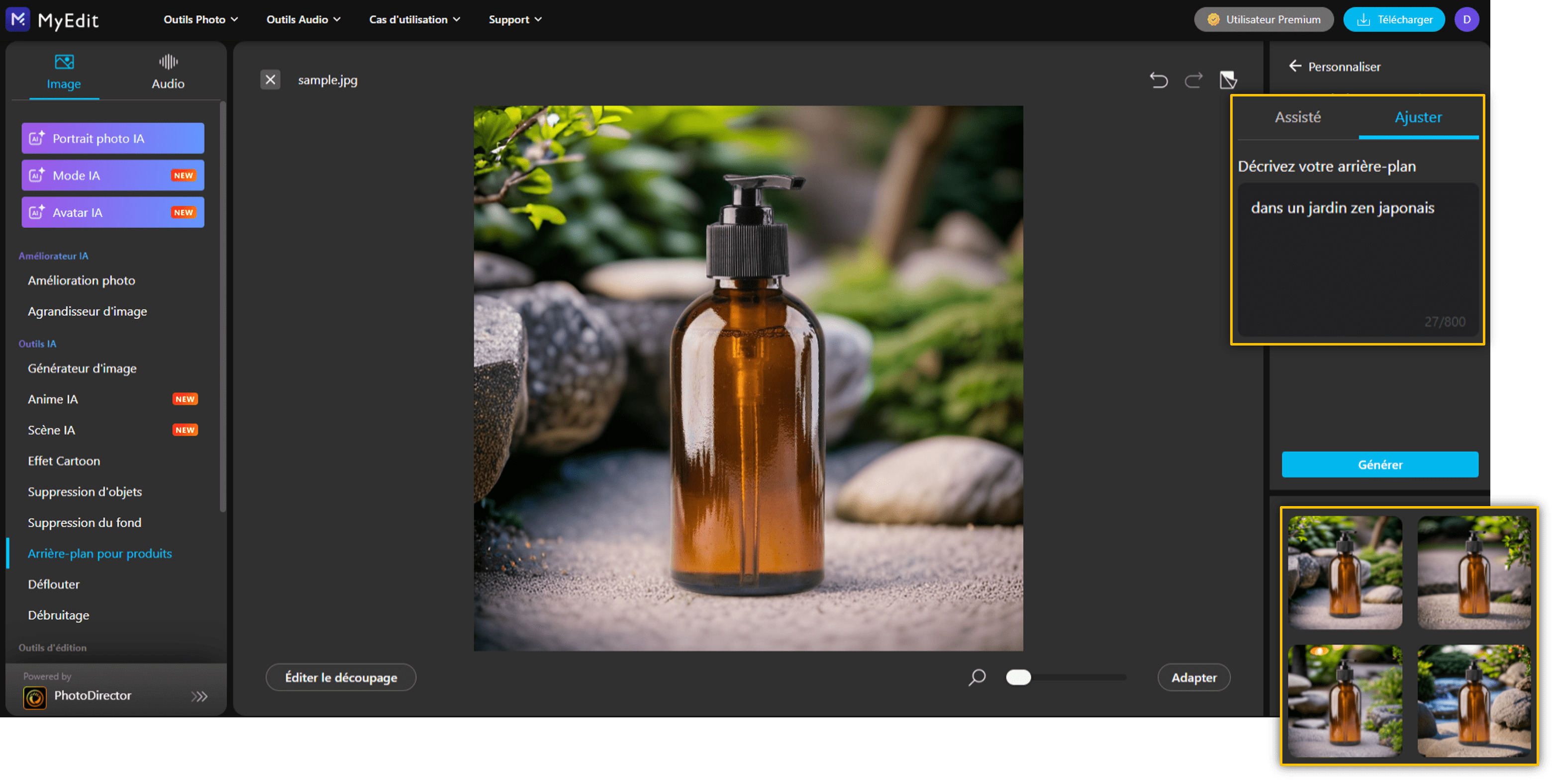 Détourer image en ligne avec MyEdit