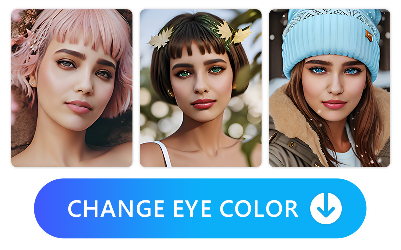 Portraits with different hair and eye colors