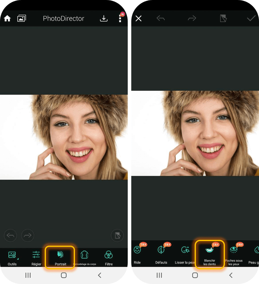 Blanchir ses dents sur une photo avec une application mobile - 3