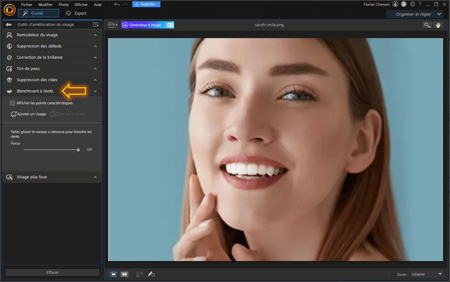 Blanchir ses dents sur une photo avec un logiciel PC - 4