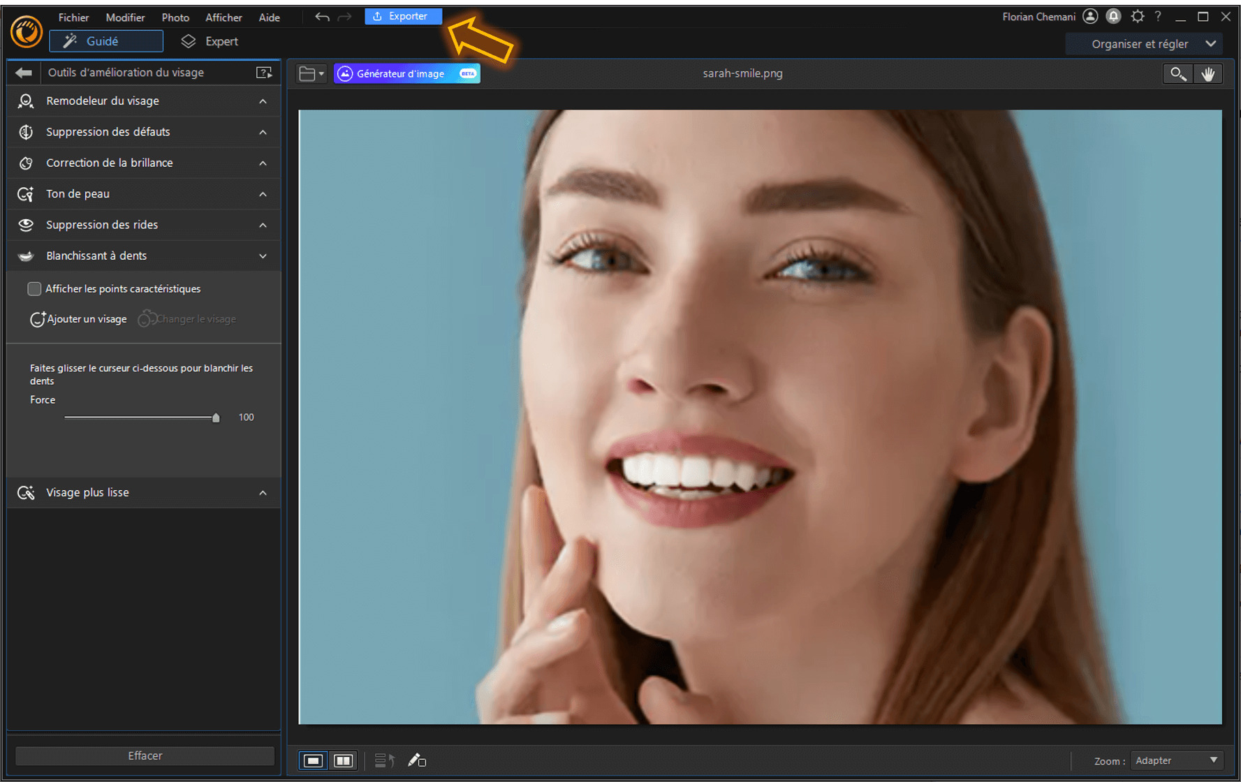 Blanchir ses dents sur une photo avec un logiciel PC - 5