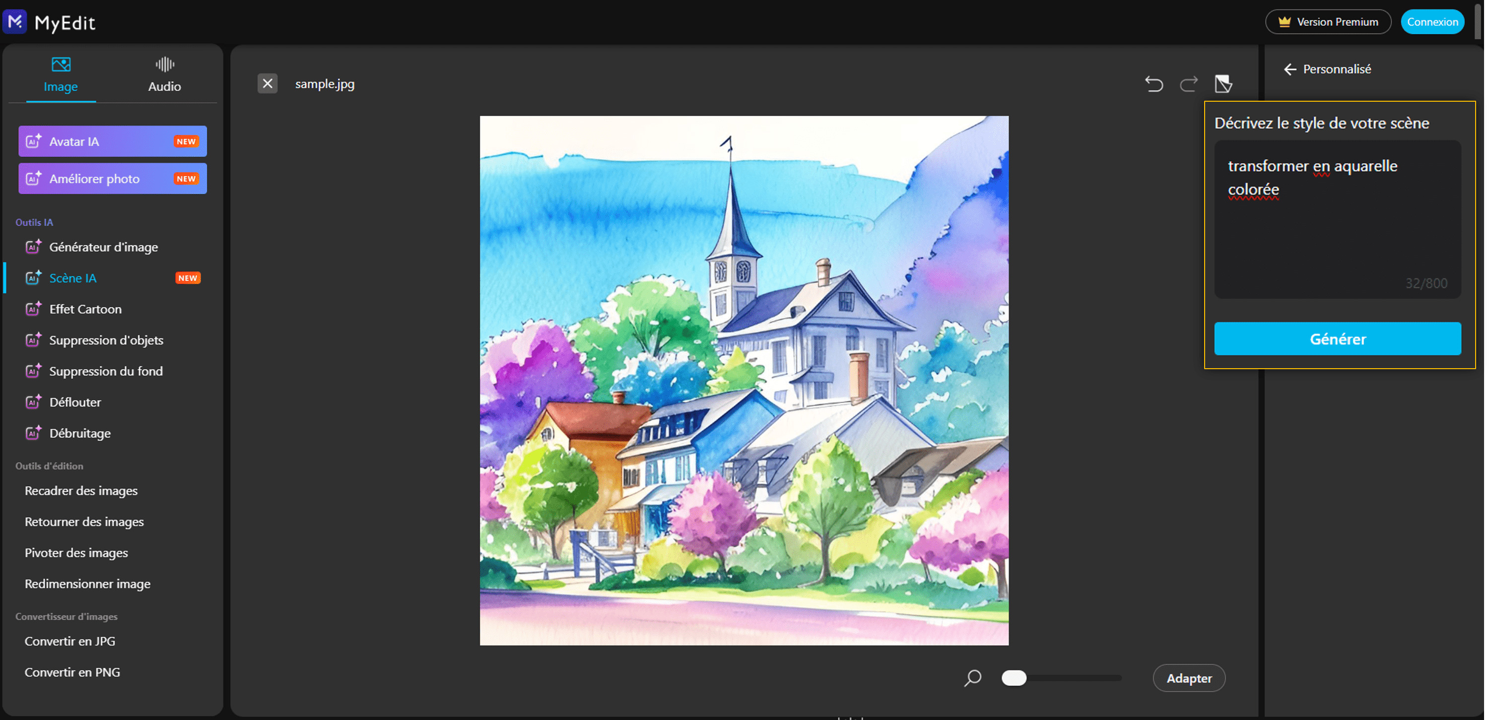 Transformer une photo en dessin en ligne avec MyEdit