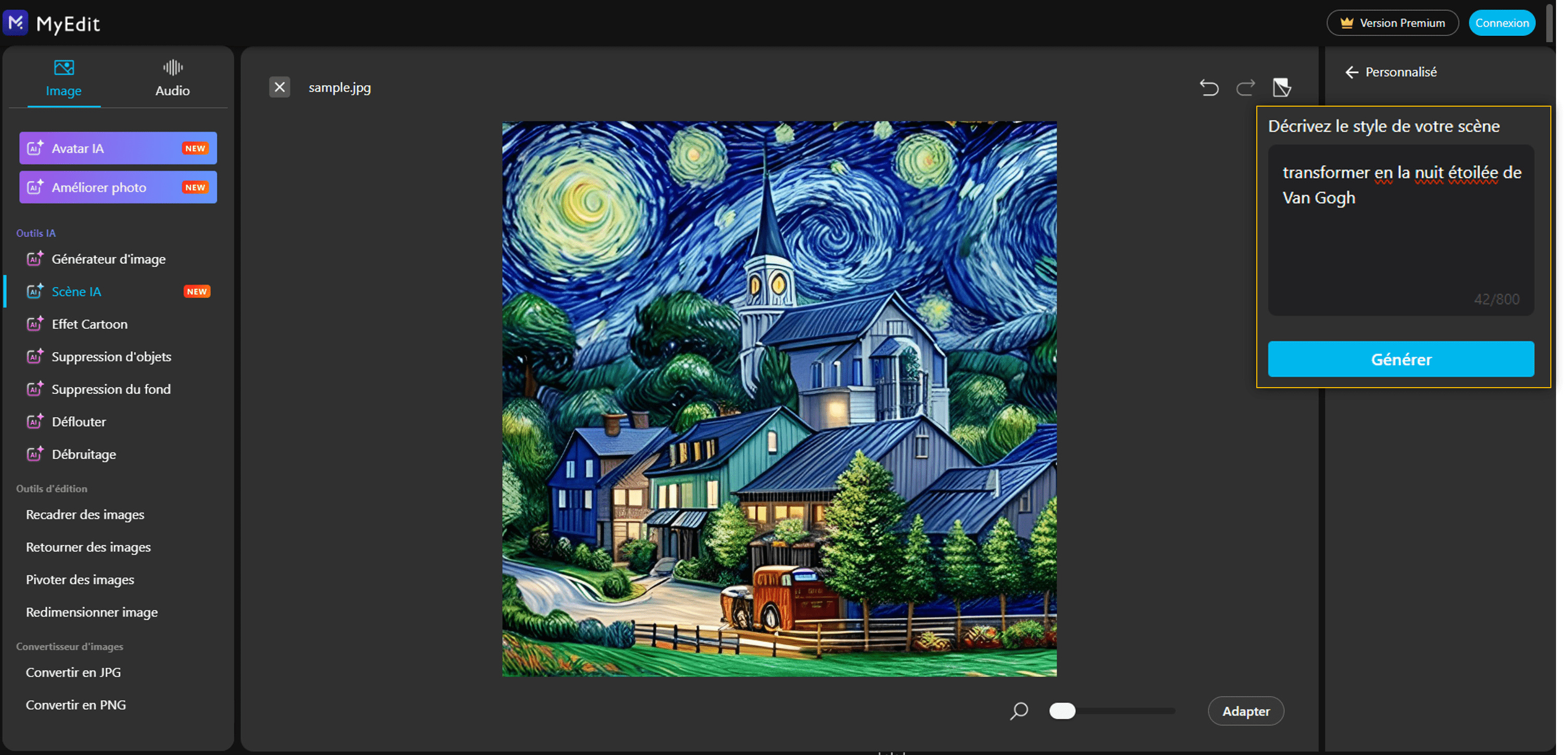 Transformer une photo en dessin en ligne avec MyEdit