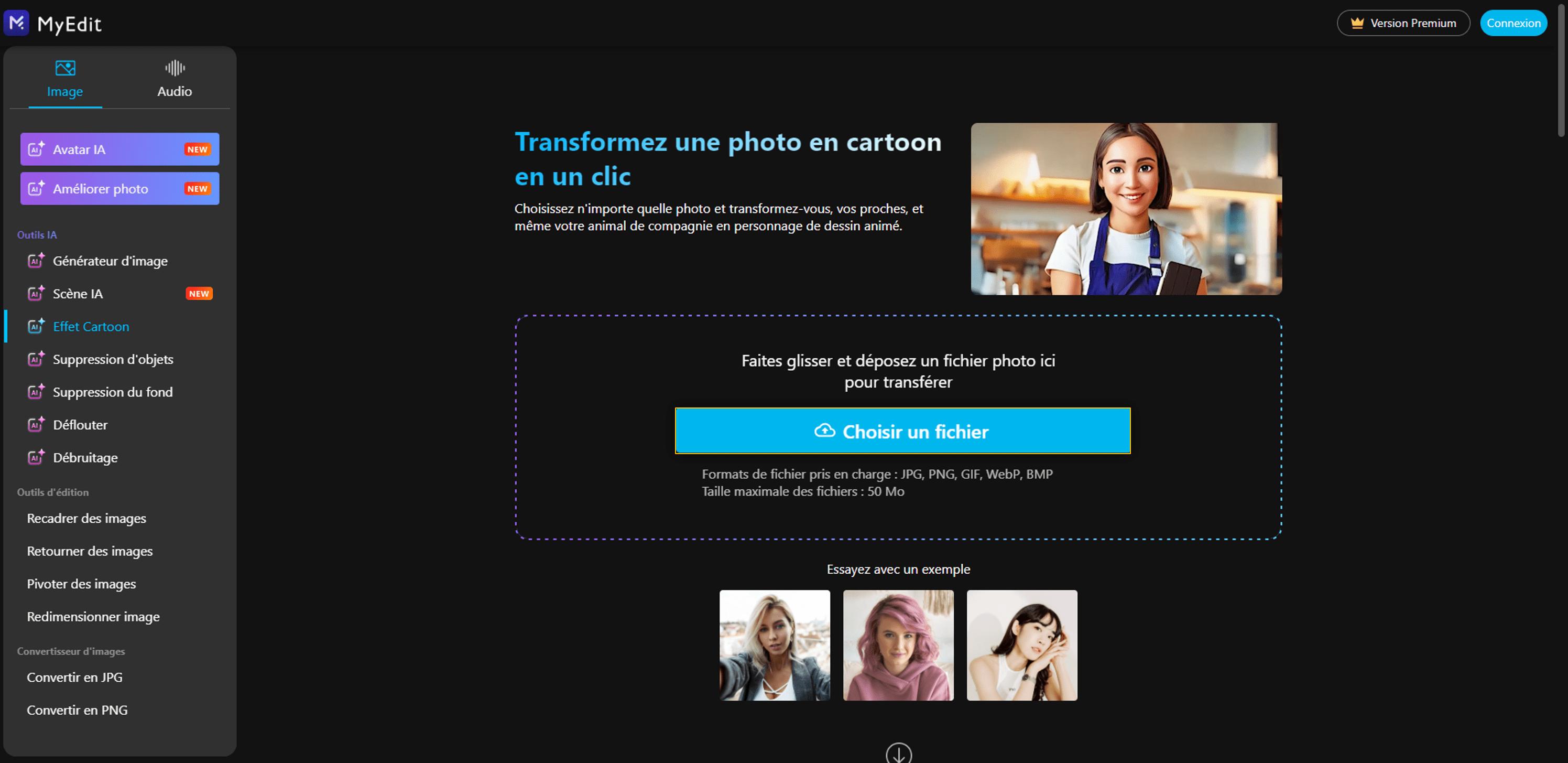 Transformer une photo en dessin en ligne avec MyEdit