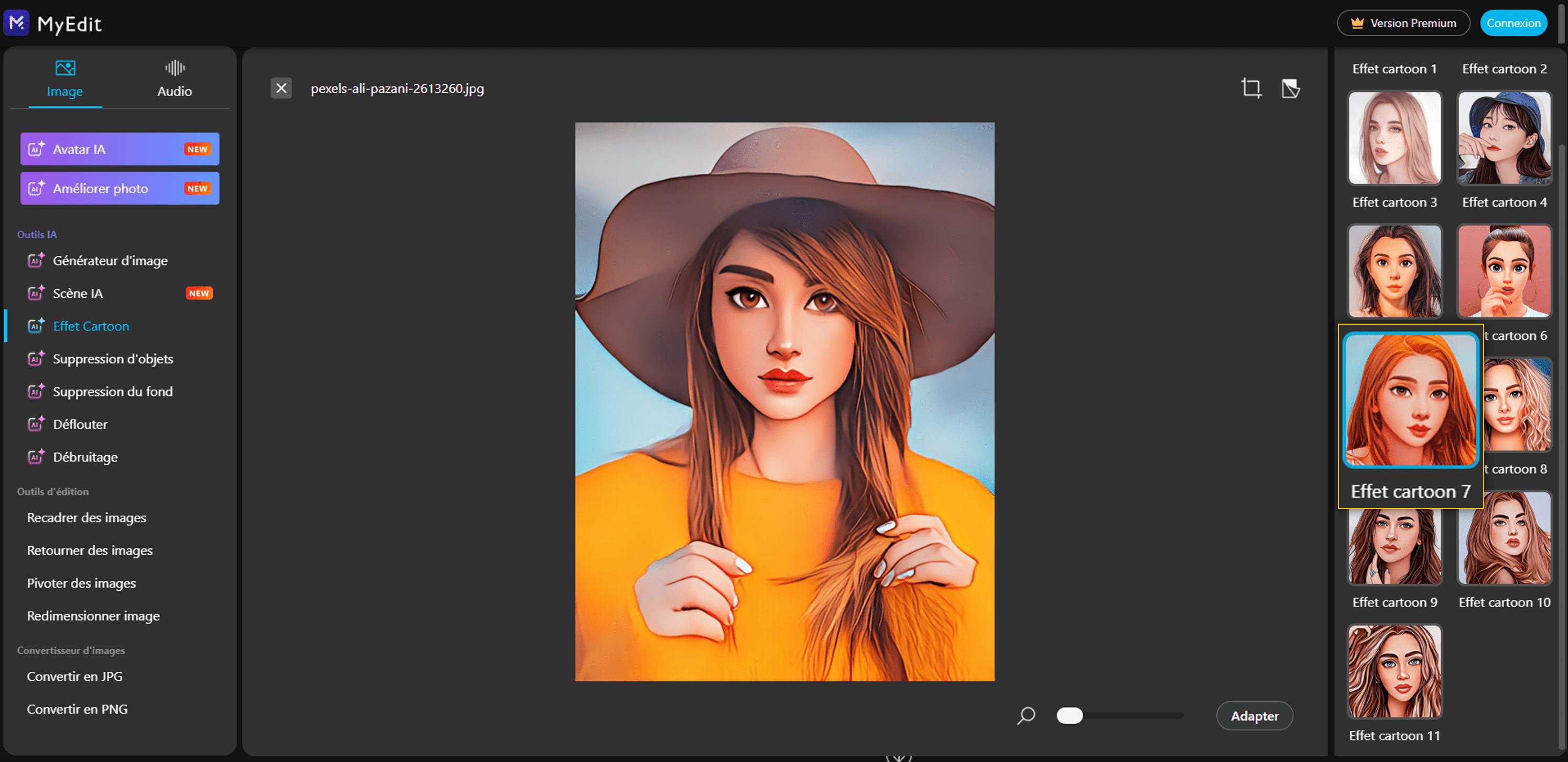 Transformer une photo en dessin en ligne avec MyEdit