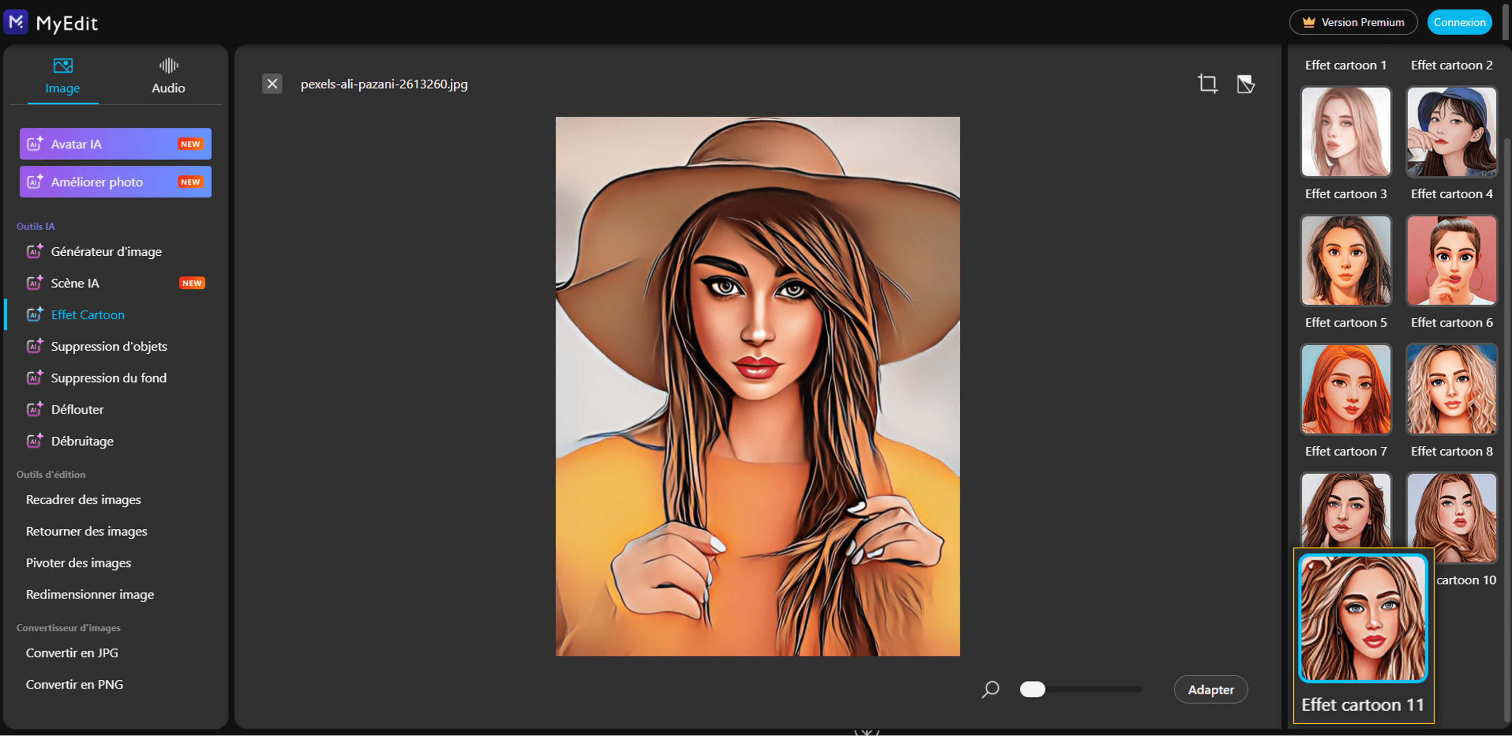 Transformer une photo en dessin en ligne avec MyEdit