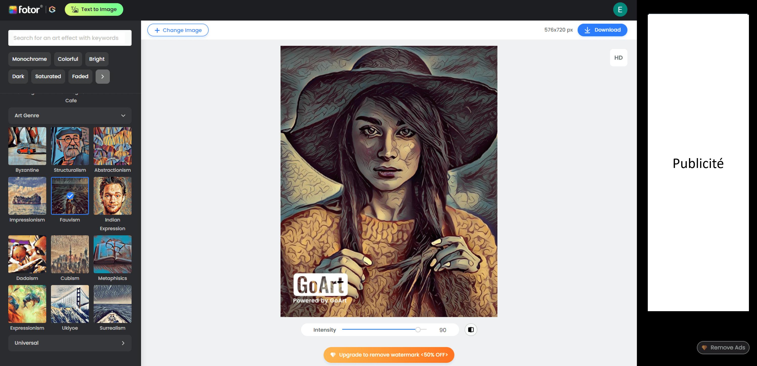 Fotor - Effet Cartoon en ligne avec superbes effets manga