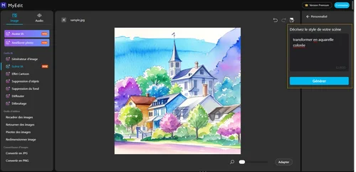 Transformer une photo en dessin en ligne avec MyEdit