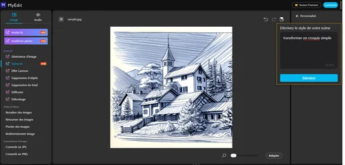 Transformer une photo en dessin en ligne avec MyEdit