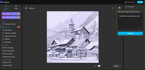 Transformer une photo en dessin en ligne avec MyEdit