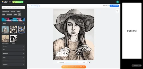 Fotor - Effet Cartoon en ligne avec superbes effets manga