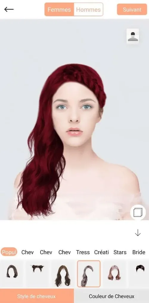 Simulation de coiffure