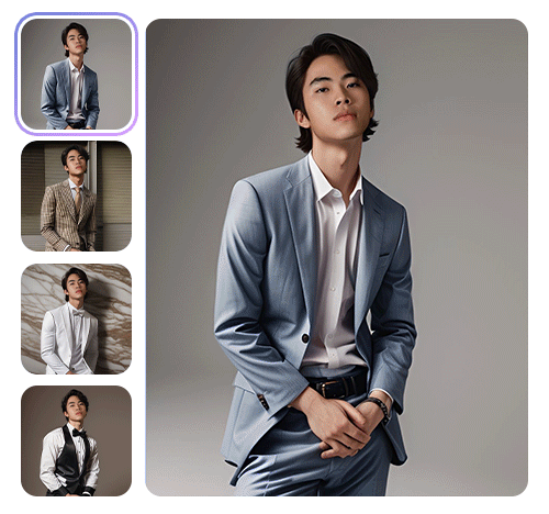 AI 形象照換多種穿搭風格