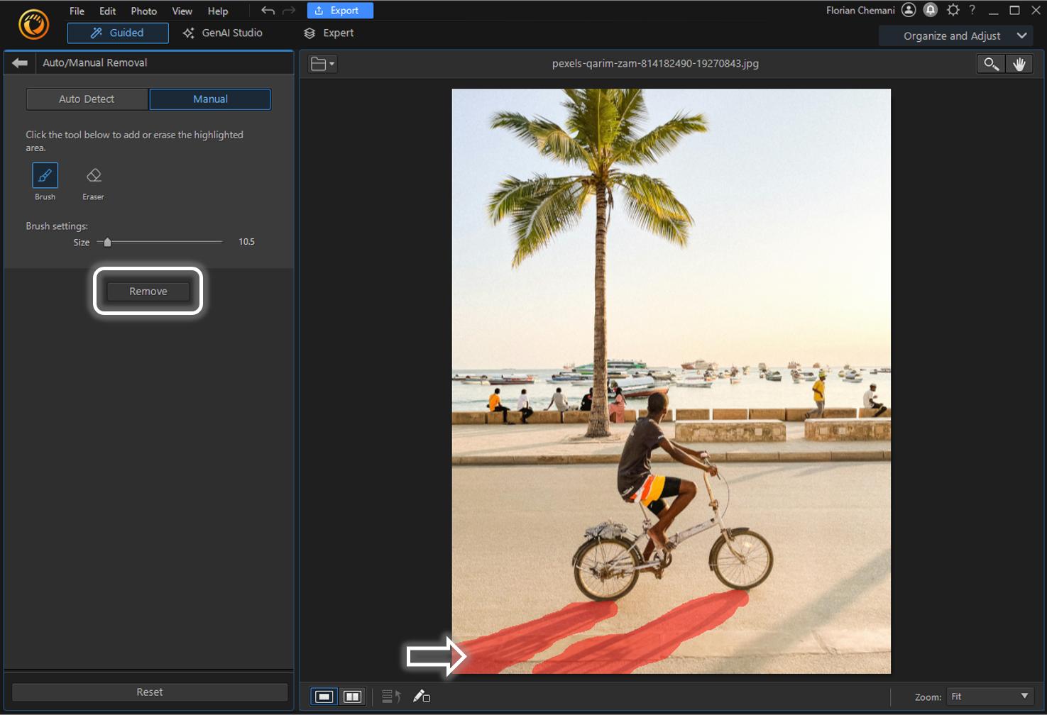 Remove Shadow from photo with a software - Step 3