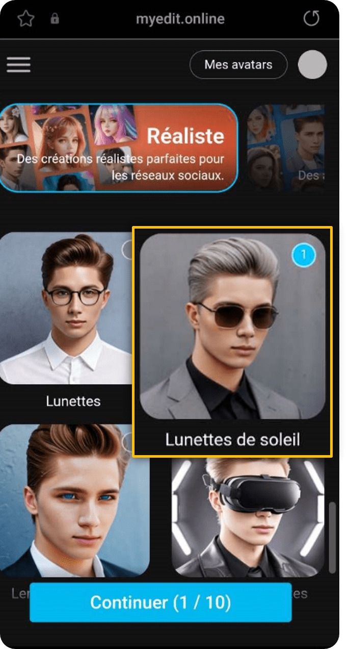 essayer des lunettes de soleil en ligne