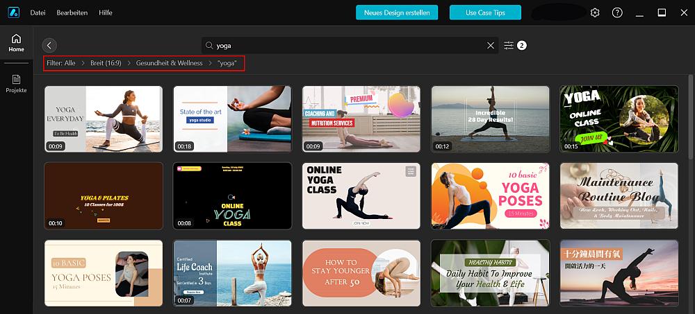 Schritt 2: Vorlage auswählen