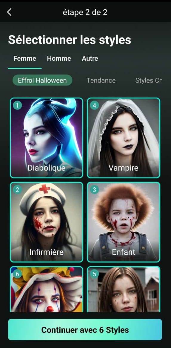 Créer un avatar avec filtre d'Halloween
