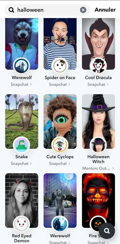filtres halloween snapchat
