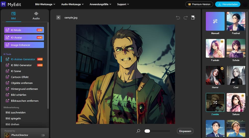 MyEdit - Bester Online-Editor mit Halloween-Anime-Filtern