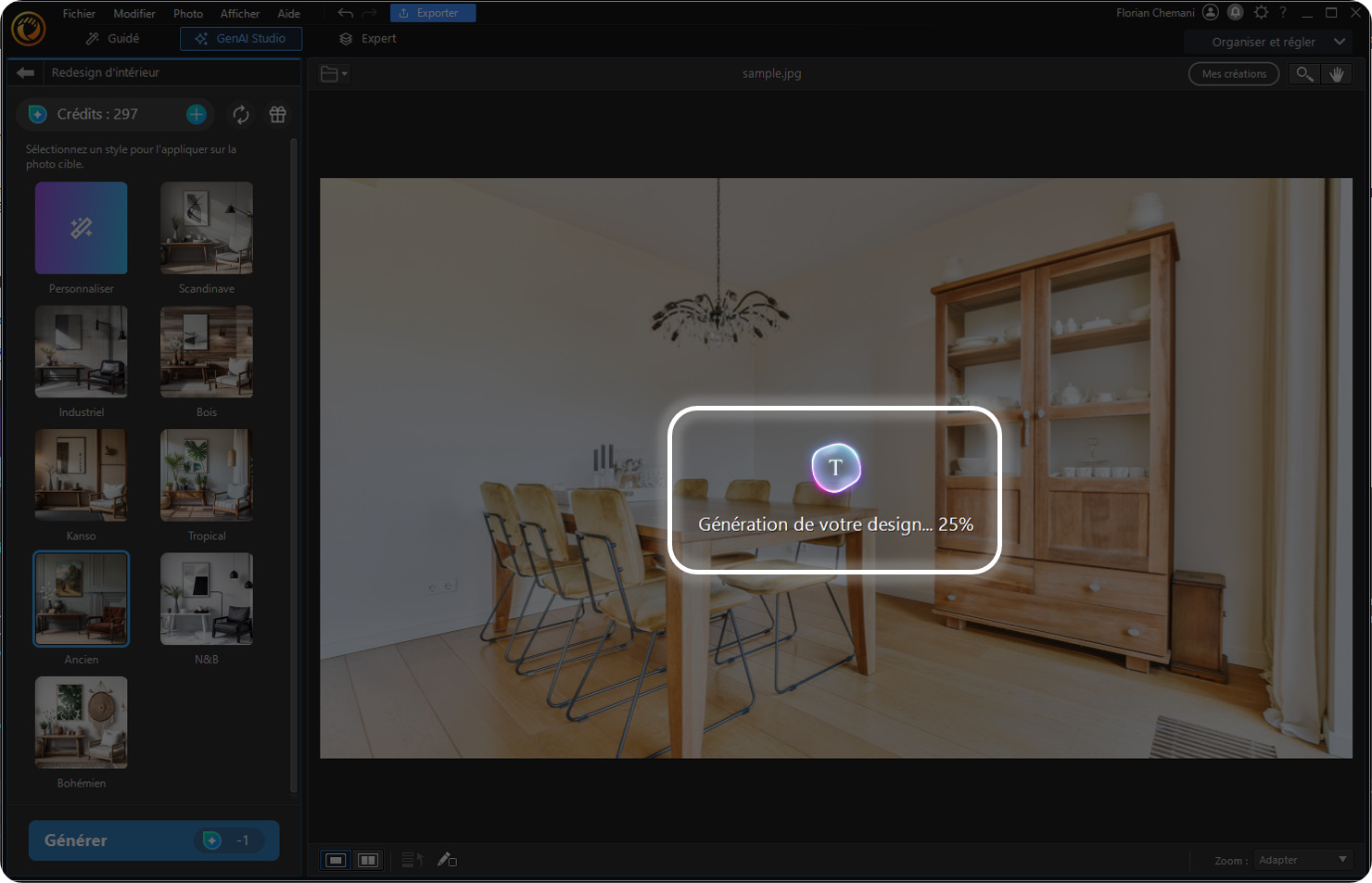 Logiciel Tutoriel décoration intérieur IA - Etape 3
