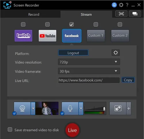 PowerDirector Screen Recorder Interface