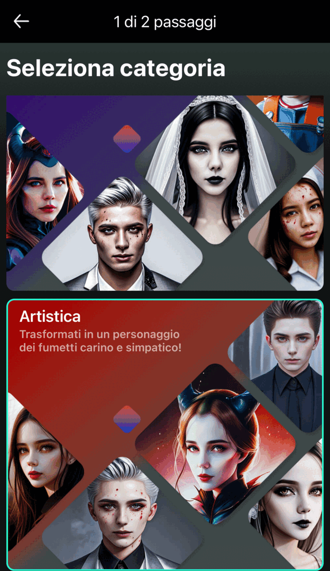 PhotoDirector - Seleziona gli stili