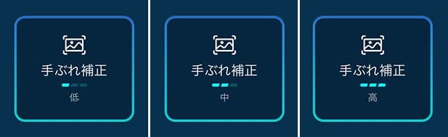 手振れ補正の3段階調整