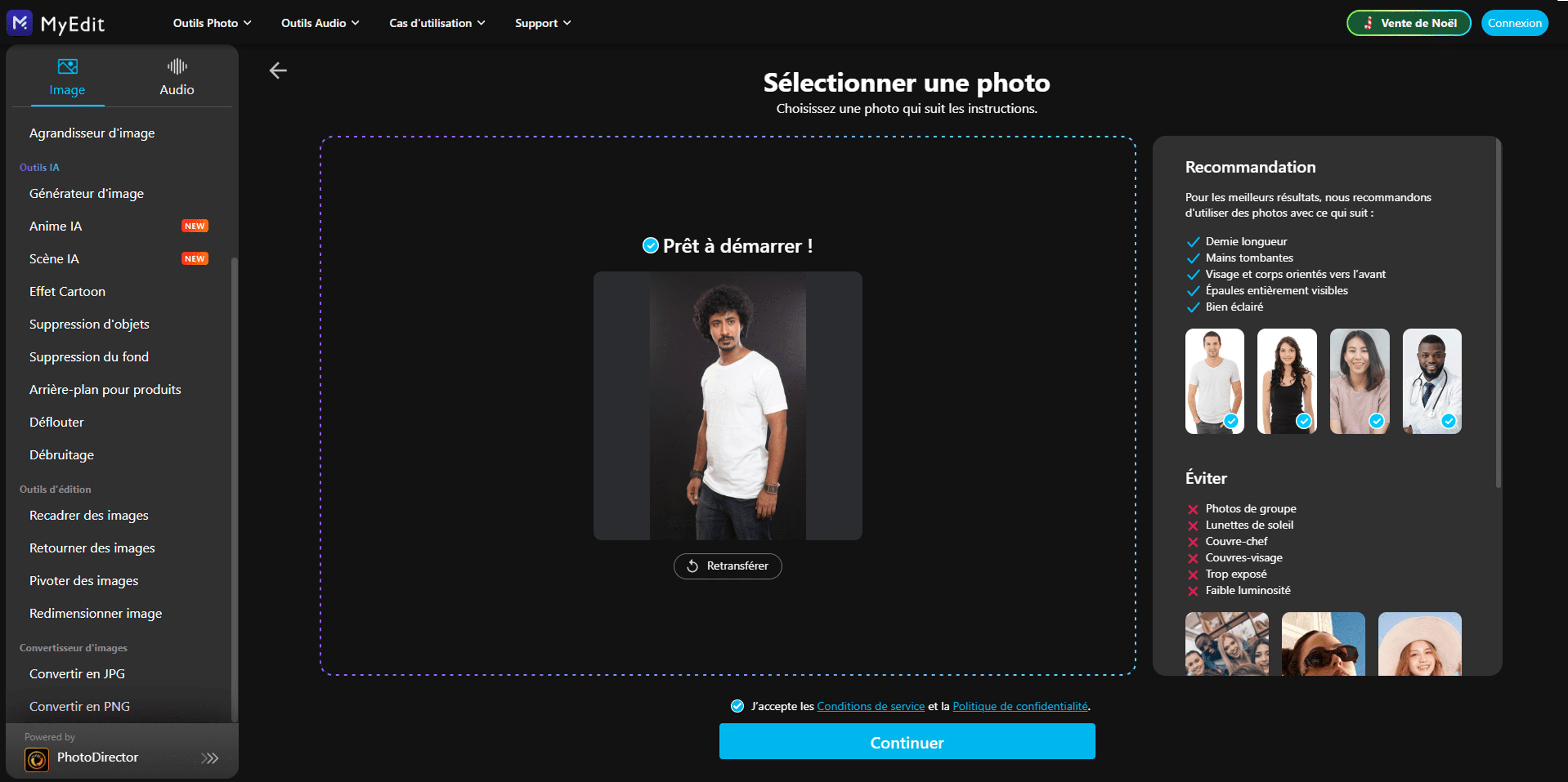 Créer une photo pour CV avec MyEdit