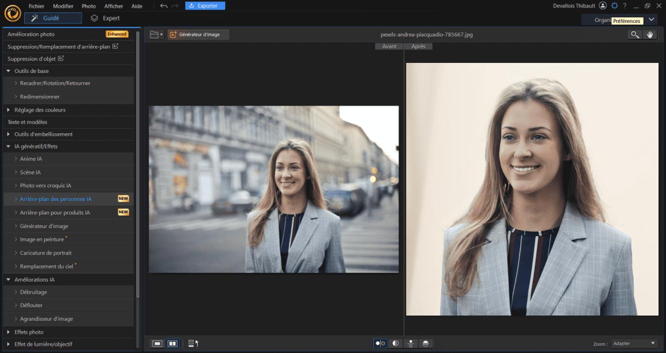 Créer une photo de CV professionnelle avec le logiciel PhotoDirector