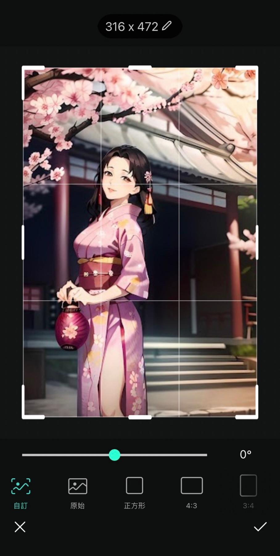 選擇想要的尺寸比例