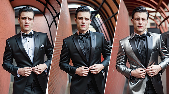Try on Black Tie Wedding Outfits for Men with the Best AI Outfit Generator