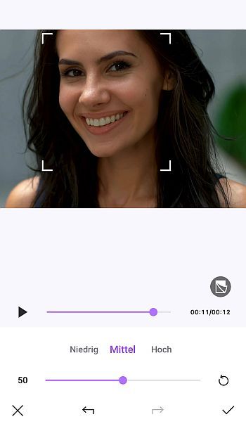 Die Funktion Hautglättung in Vivid Glam