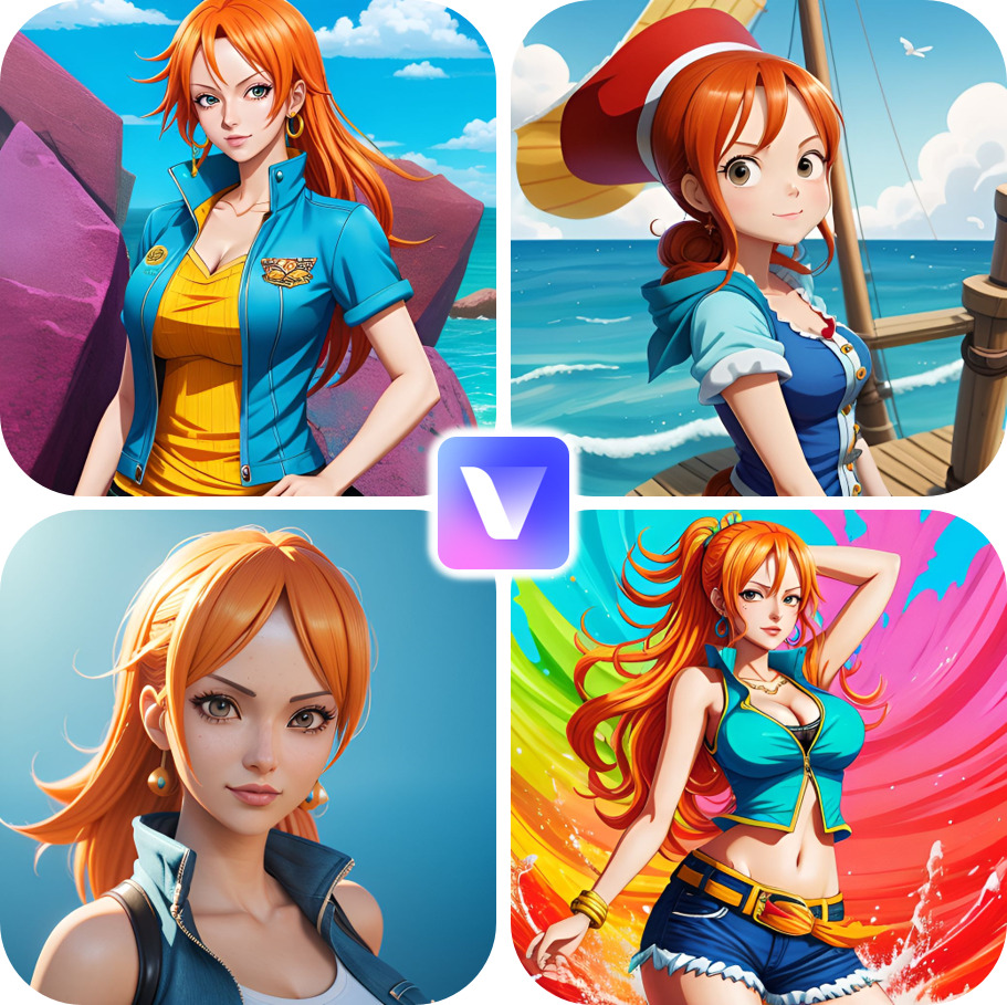 MyEdit App - Exemple de Fan Art de Nami créés avec MyEdit App