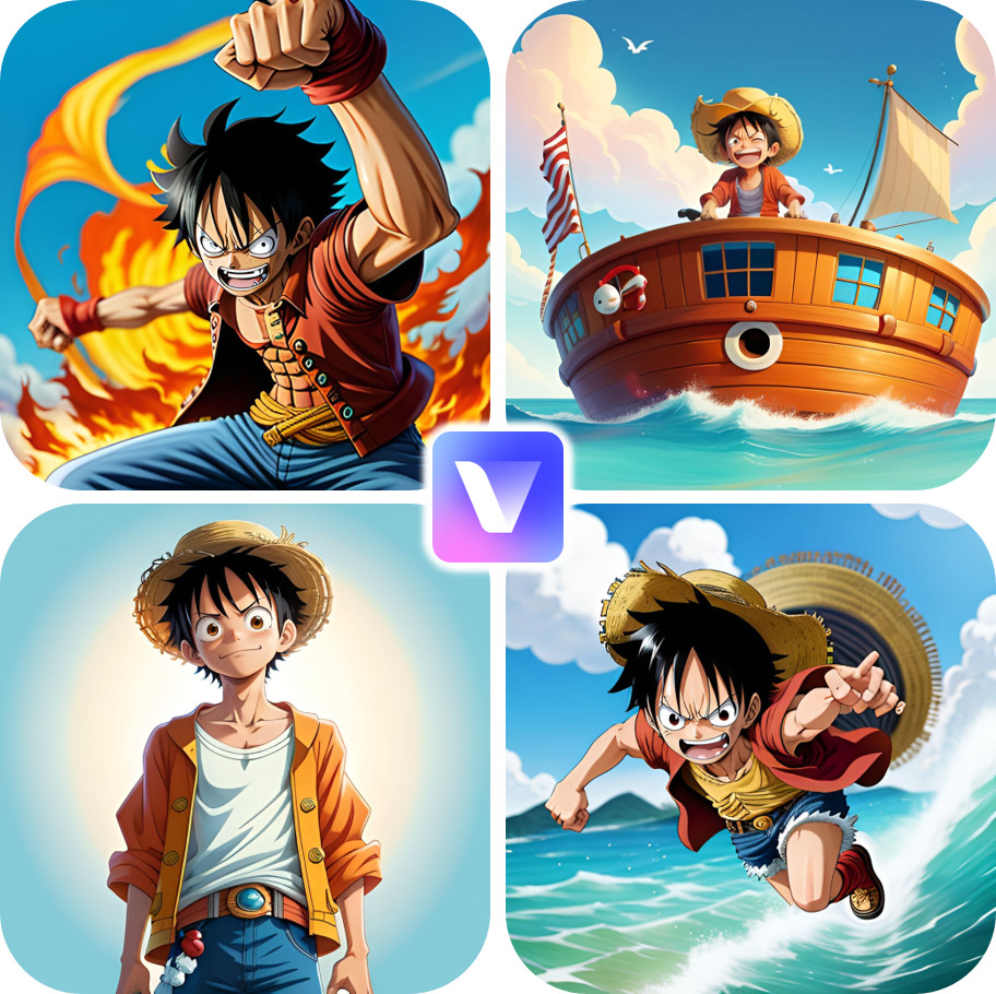MyEdit App - Exemple de Fan Art de Luffy créés avec MyEdit App